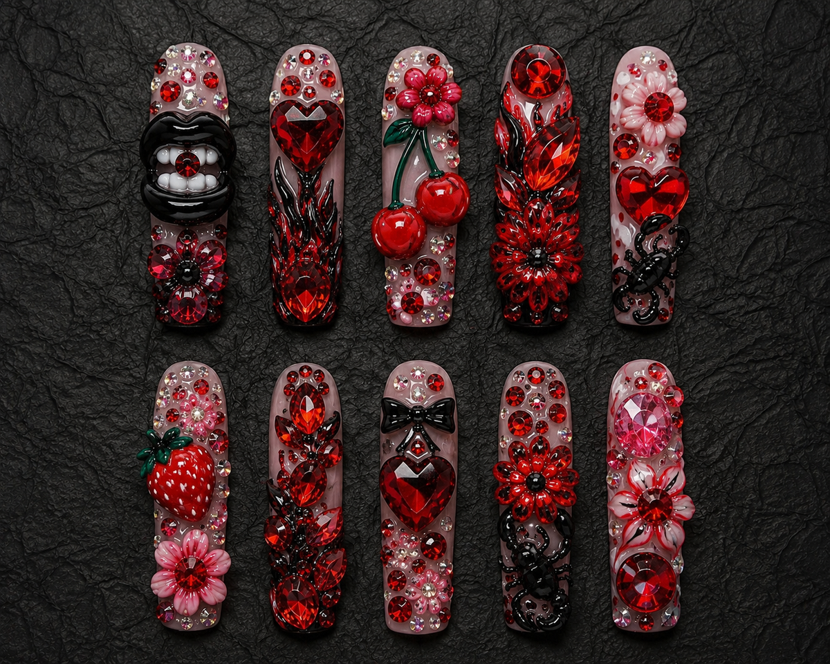 Midnight Thorn Press-On Nails handmade NOCTURNA press-on nail set