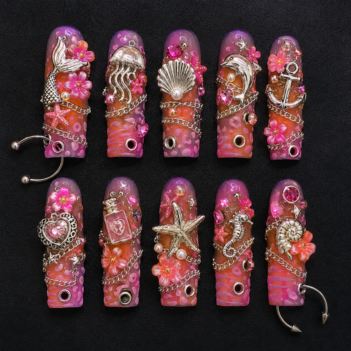 Chrome Sample Press-On Nails handmade The Lab press-on nail set