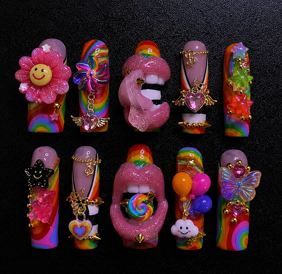 Neon Oddity Press-On Nails handmade Mutant Play press-on nail set