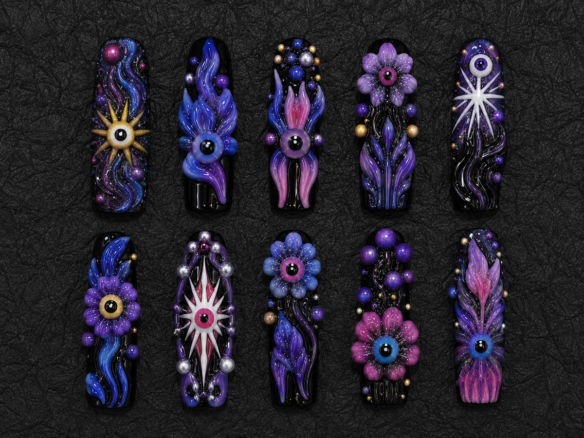 Velvet Eclipse Press-On Nails handmade NOCTURNA press-on nail set
