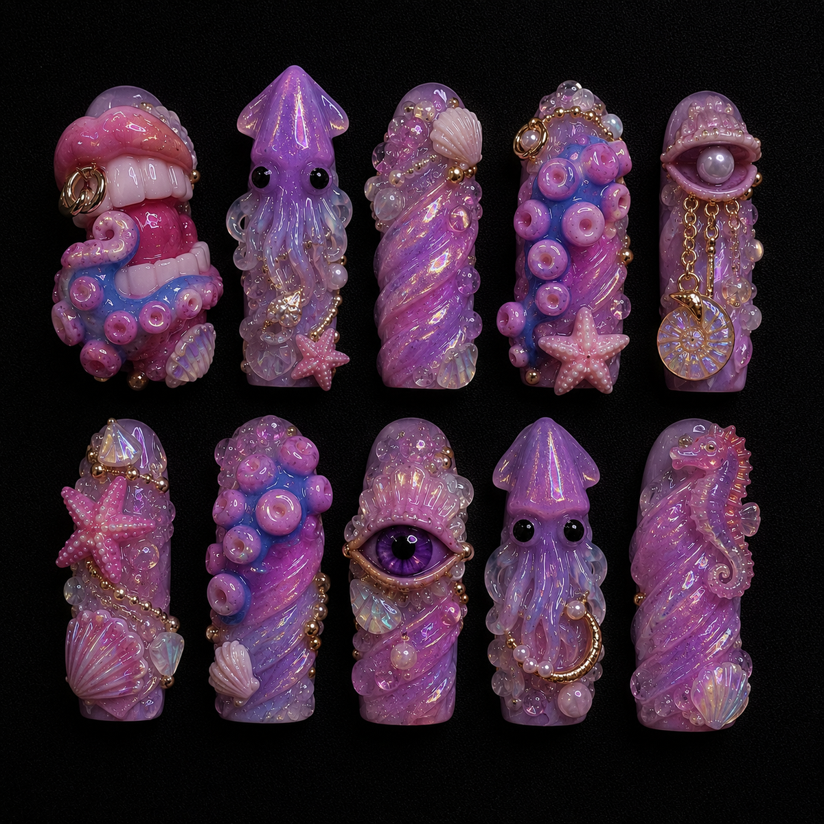 Test Subject Press-On Nails handmade The Lab press-on nail set