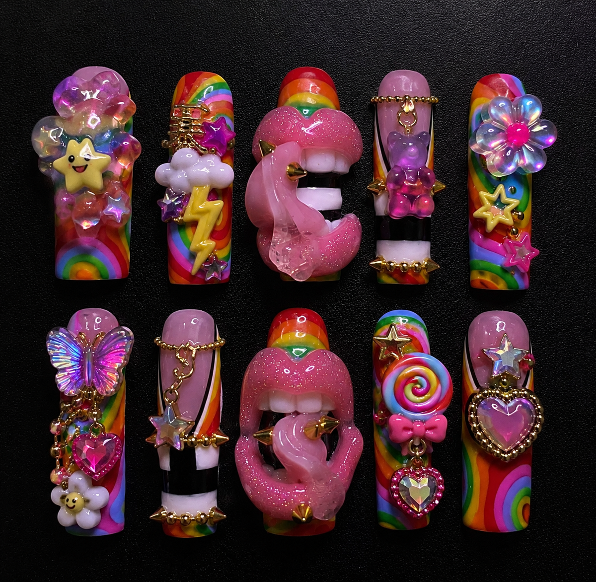 Mutant Muse Press-On Nails handmade Mutant Play press-on nail set