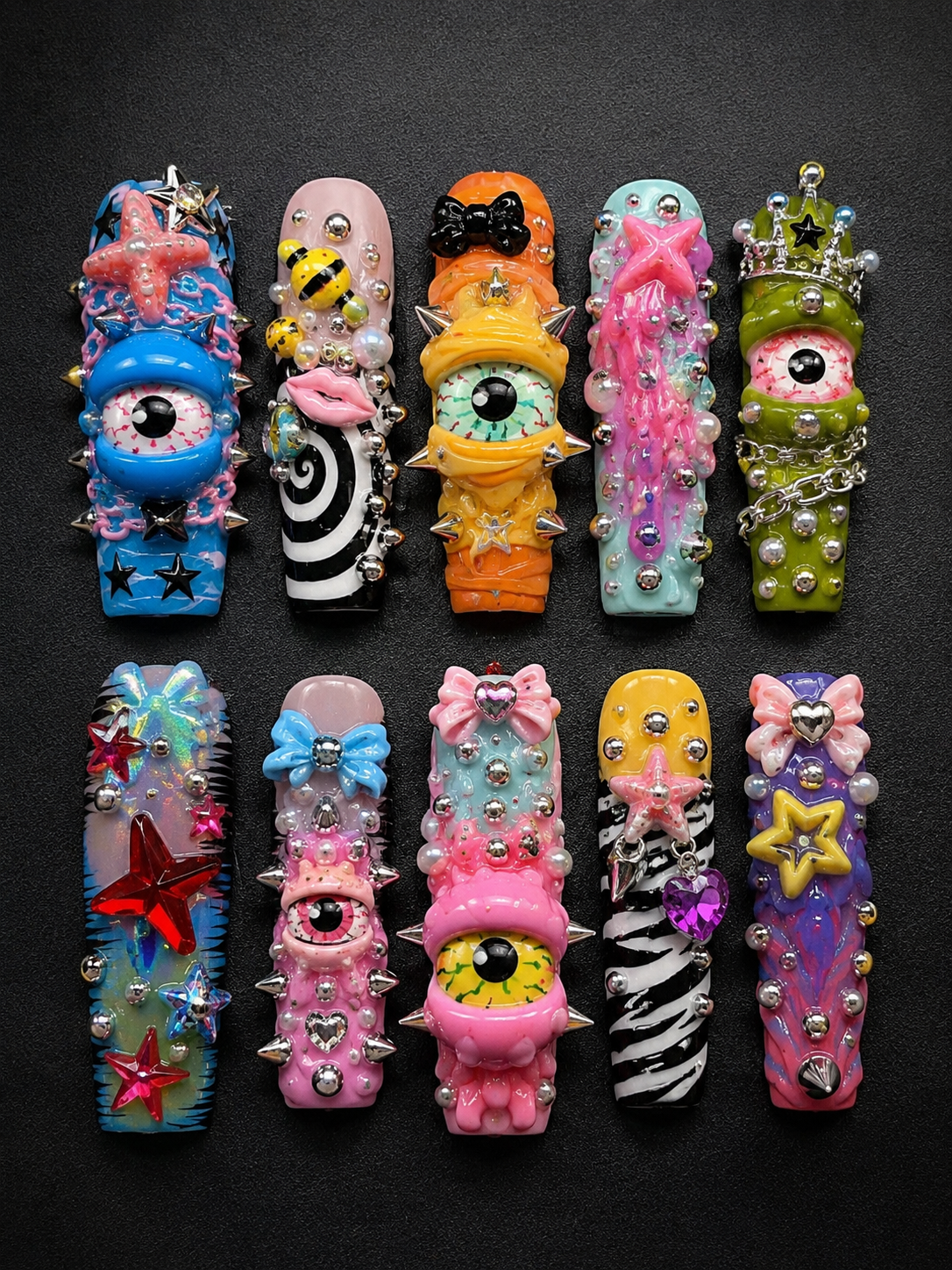 Playful Pulse Press-On Nails handmade Mutant Play press-on nail set