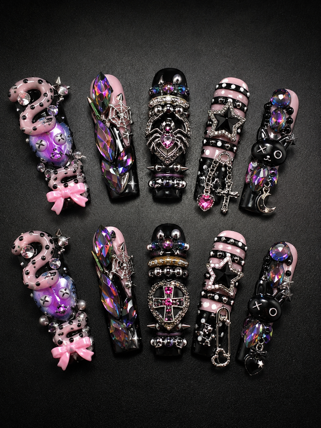 Shadow Kiss Press-On Nails handmade NOCTURNA press-on nail set