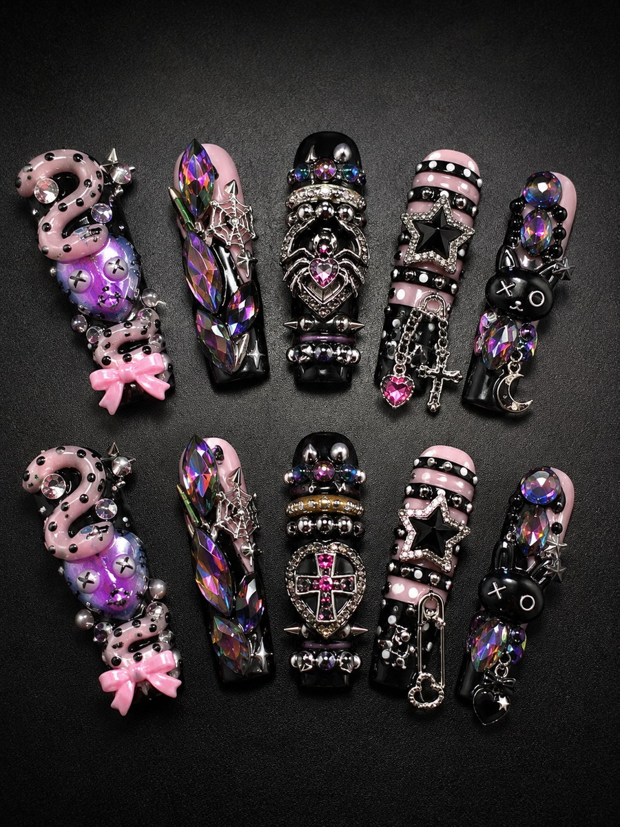 Shadow Kiss Press-On Nails handmade NOCTURNA press-on nail set