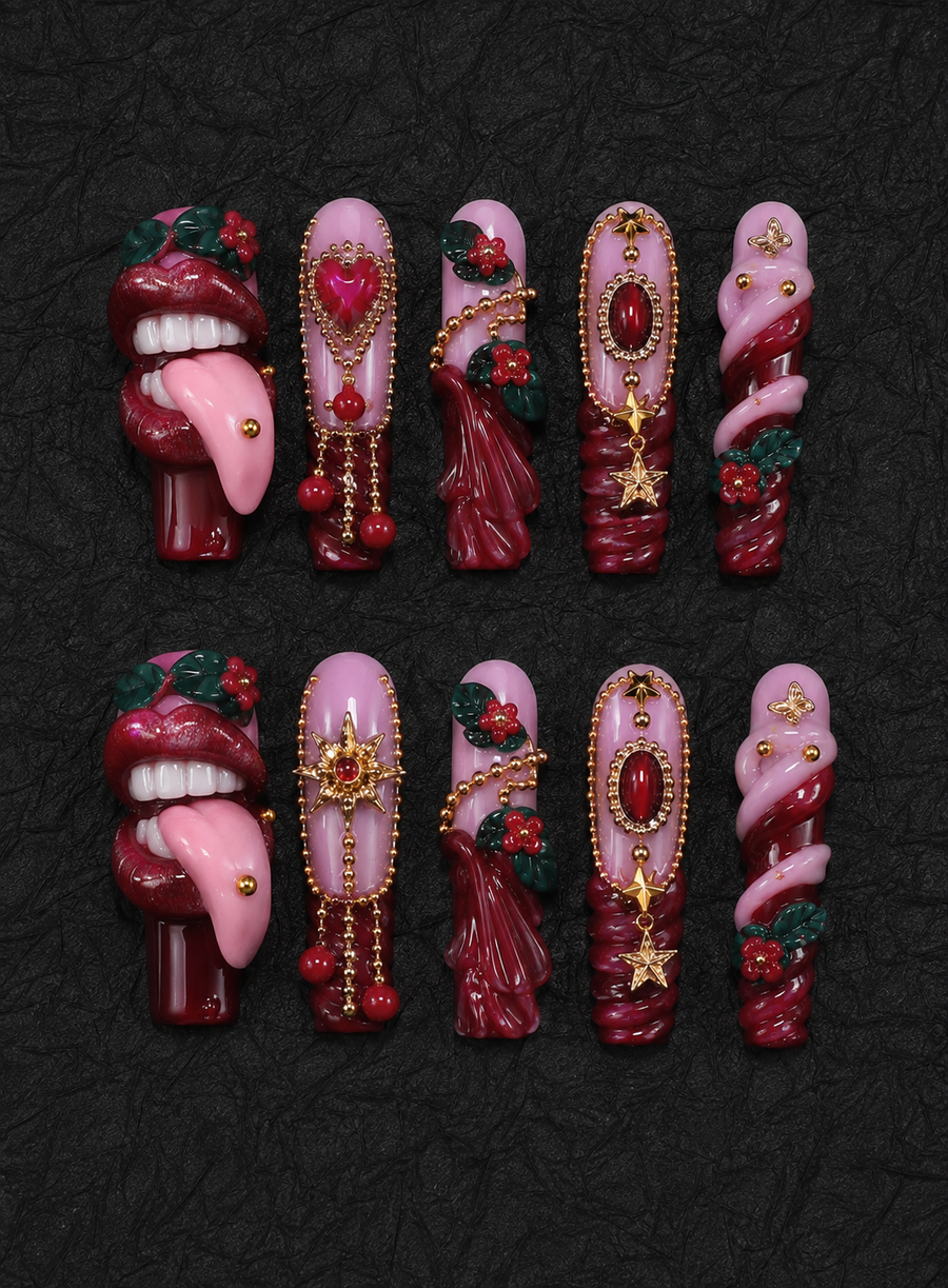 Toybox Bloom Press-On Nails handmade Mutant Play press-on nail set