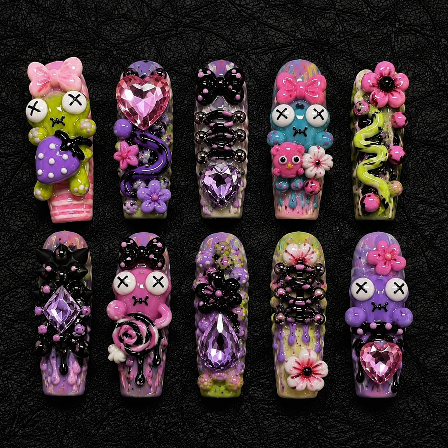 Odd Bloom Press-On Nails handmade Mutant Play press-on nail set