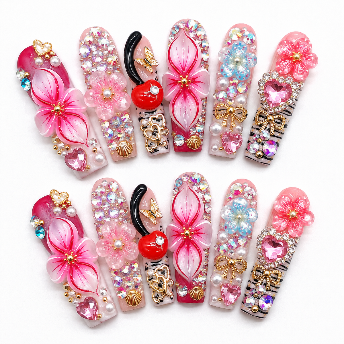 Fairy Orchard Press-On Nails handmade Magical Garden press-on nail set
