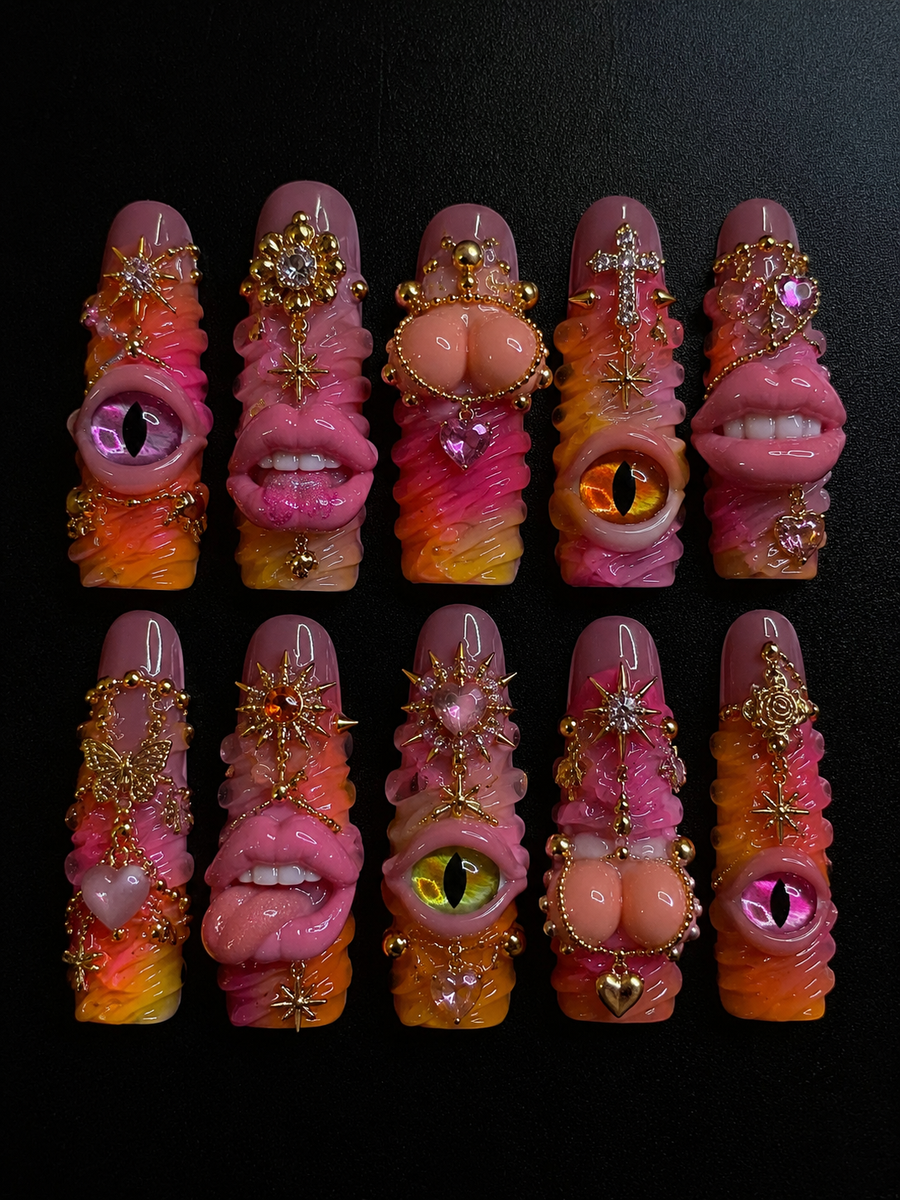 Dream Creature Press-On Nails handmade Mutant Play press-on nail set