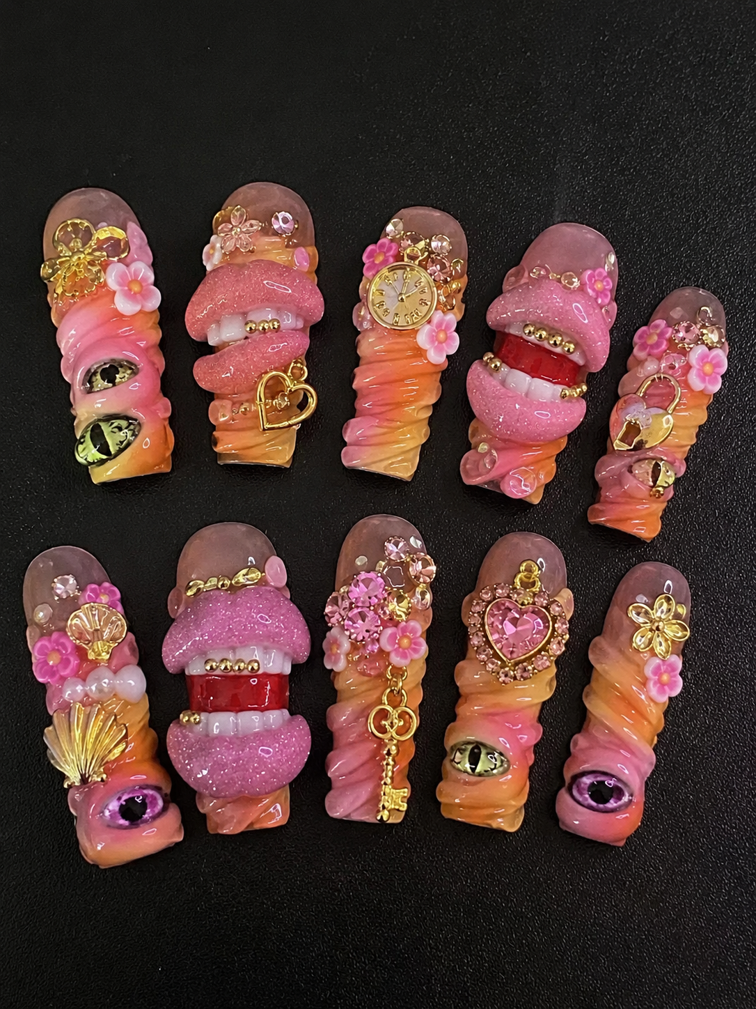 Kinetic Pop Press-On Nails handmade Mutant Play press-on nail set